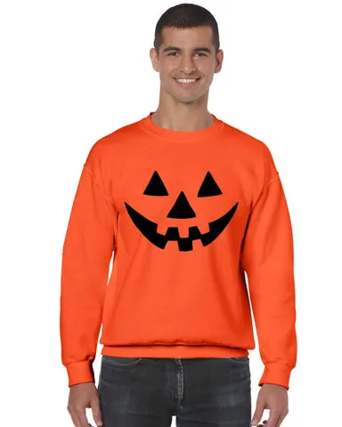 Jack O Lantern funny pumpkin Orange Man`s Sweatshirt - ALLNTRENDSHOP