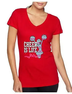Cheer Is Life Azteck Women's Sporty V Shirt Love Cheer - ALLNTRENDSHOP