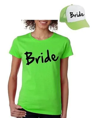 Bride Set Of 2 Hats & Women's Tee Shirts Bachelorette party Wedding Clothing - ALLNTRENDSHOP - 4