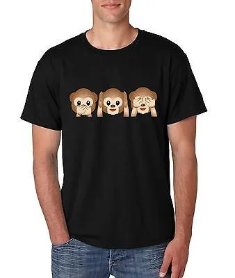 3 Monkey Emoji Men's T-Shirt - ALLNTRENDSHOP