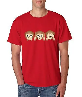 3 Monkey Emoji Men's T-Shirt - ALLNTRENDSHOP