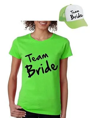 Bride Team Set Of 2  Hats & Women's Tee Shirts Bachelorette party Wedding - ALLNTRENDSHOP - 3