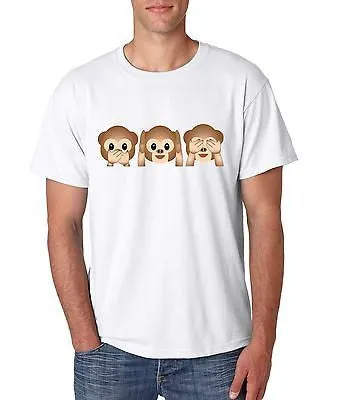 3 Monkey Emoji Men's T-Shirt - ALLNTRENDSHOP