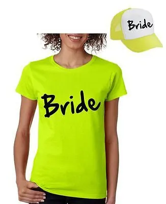 Bride Set Of 2 Hats & Women's Tee Shirts Bachelorette party Wedding Clothing - ALLNTRENDSHOP - 1