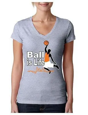 Basketball Ball Is Life Women's Sporty V shirt - ALLNTRENDSHOP