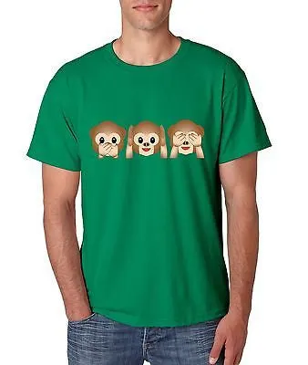 3 Monkey Emoji Men's T-Shirt - ALLNTRENDSHOP