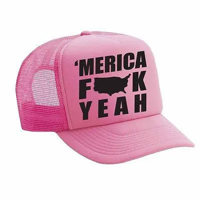 Merica F**k Yeah Single Color Trucker Cap - ALLNTRENDSHOP - 1