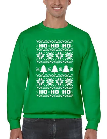 HO HO HO Men's Crewneck Sweatshirt Ugly Christmas Sweater - ALLNTRENDSHOP