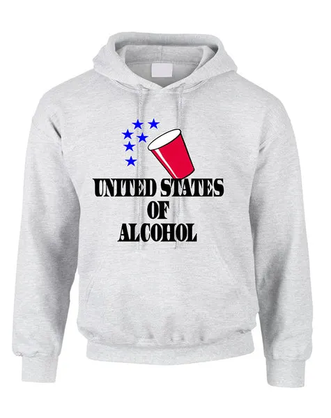 Adult Hoodie United States Of Alcohol 4th Of July Top