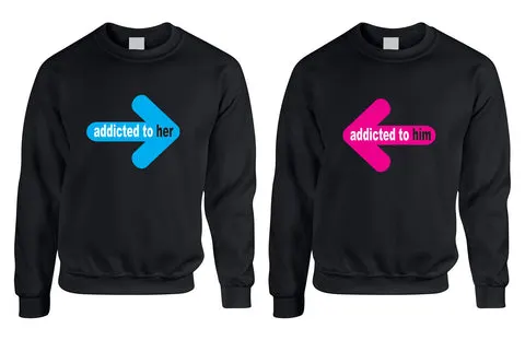Addicted to her Addicted to him Valentine day Sweaters Couple - ALLNTRENDSHOP