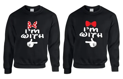 Im with him Im with her couples sweatshirts Vday - ALLNTRENDSHOP