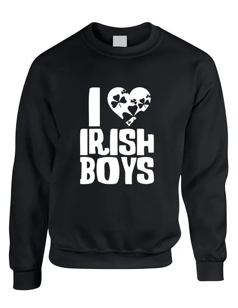 Adult Crewneck I Love Irish Boys St Patrick's Day Party Outfit