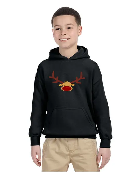 Kids Crewneck Reindeer Face Christmas Gift Cool Xmas Top