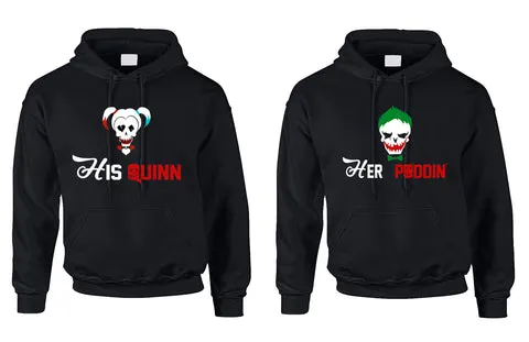 Couples Hoodie His Quinn Her Poddin Trendy Matching Costumes