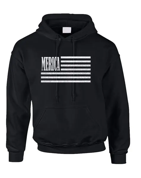 Adult Hoodie Merica Glitter White Flag 4th Of July USA Top