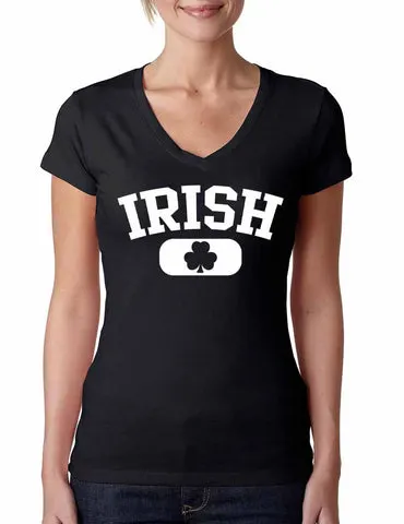 Irish Shamrock women Sporty V Shirt  saint patricks day - ALLNTRENDSHOP - 1