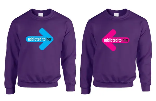Addicted to her Addicted to him Valentine day Sweaters Couple - ALLNTRENDSHOP - 2