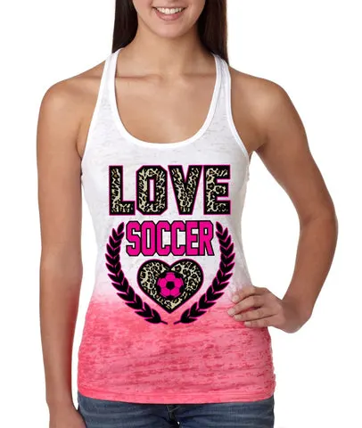 Love Soccer Leopard Womens Ombre Tanktop - ALLNTRENDSHOP - 1