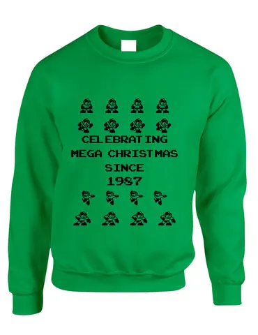 Adult Crewneck Celebrating Mega Christmas Ugly Sweater Gift - ALLNTRENDSHOP - 1