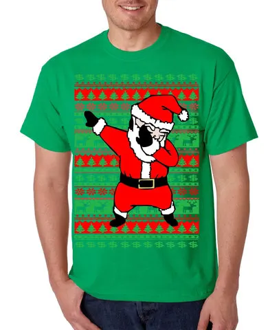 Dabbing santa ugly christmas sweater men T-shirt - ALLNTRENDSHOP