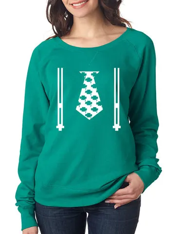 Irish shamrock tie women Pullover Shirt saint patricks day - ALLNTRENDSHOP - 1