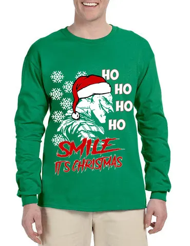 Men's Long Sleeve Christmas Joker Smile Its Christmas Ugly Gift