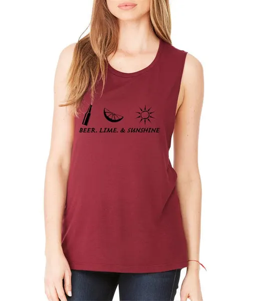 Beer lime and sunshine women Flowy Scoop Muscle Tank - ALLNTRENDSHOP