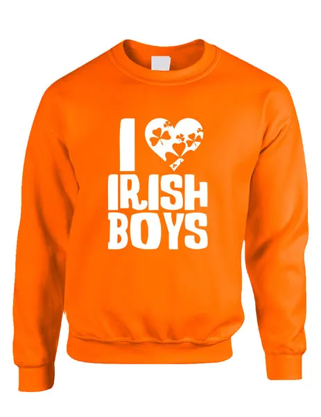 Adult Crewneck I Love Irish Boys St Patrick's Day Party Outfit