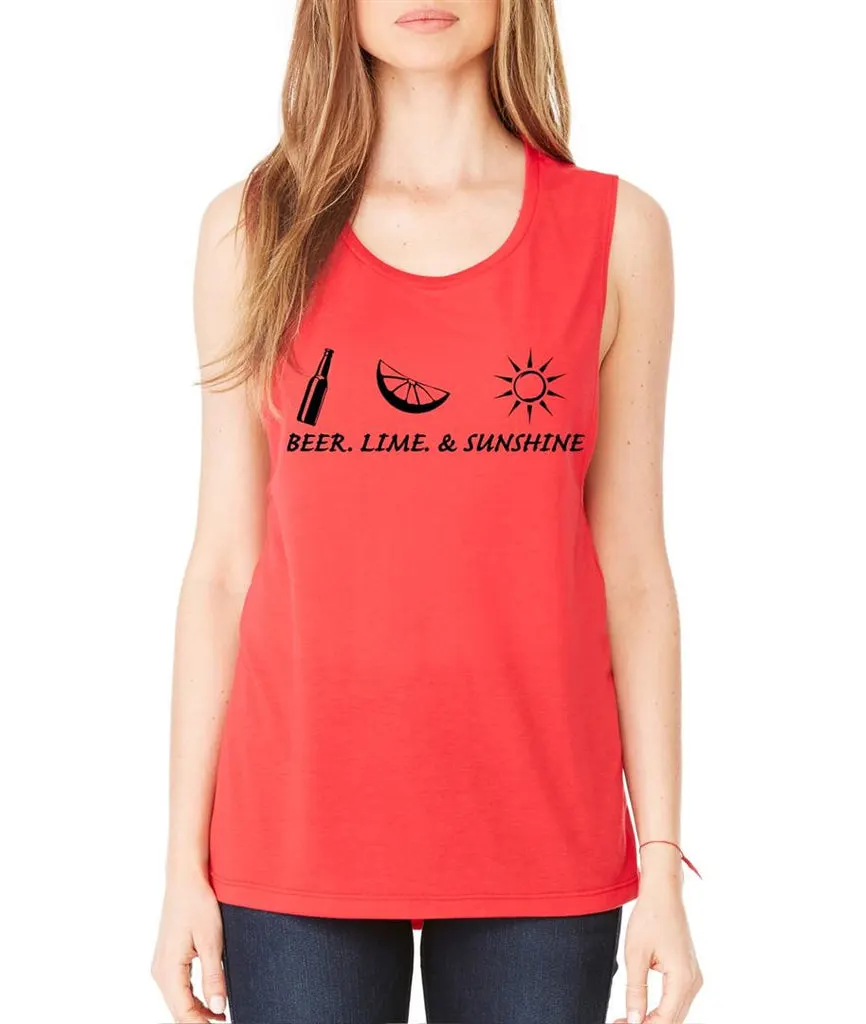 Beer lime and sunshine women Flowy Scoop Muscle Tank - ALLNTRENDSHOP