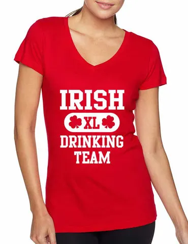 Irish drinking team women Sporty V Shirt  saint patricks day - ALLNTRENDSHOP - 1