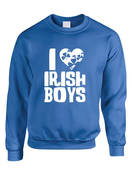Adult Crewneck I Love Irish Boys St Patrick's Day Party Outfit