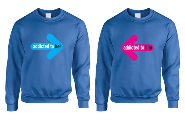 Addicted to her Addicted to him Valentine day Sweaters Couple - ALLNTRENDSHOP - 4