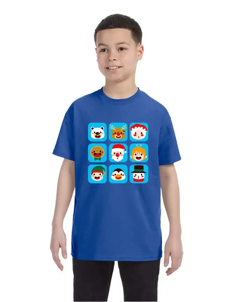 Kids T Shirt Christmas Icons Ugly Holiday Symbols T-Shirt - ALLNTRENDSHOP - 1