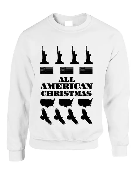 Adult Crewneck American Christmas Ugly Sweater Love USA Top - ALLNTRENDSHOP - 3