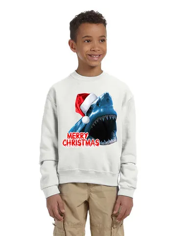 Kids Youth Sweatshirt Santa Jaws Merry Christmas Ugly Xmas Funny