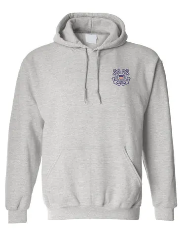 Adult Hoodie Coast Guard Embroidered USCG Top USA Embroidery Gift