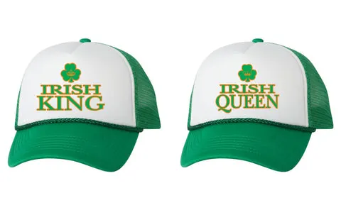 Irish king queen st patricks day dual color trucker hat - ALLNTRENDSHOP