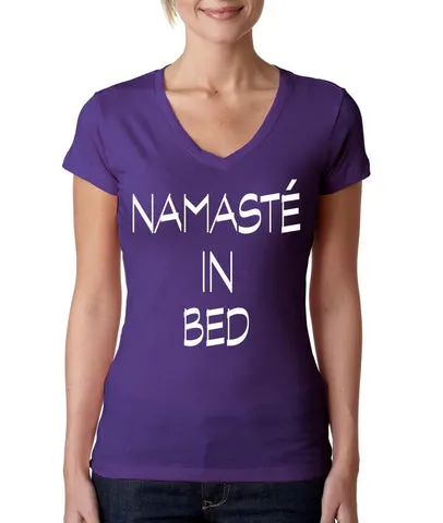 Namaste in bed Women's Sporty V Shirt - ALLNTRENDSHOP - 1