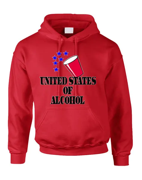 Adult Hoodie United States Of Alcohol 4th Of July Top