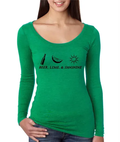 Beer lime and sunshine women long sleeve shirt - ALLNTRENDSHOP