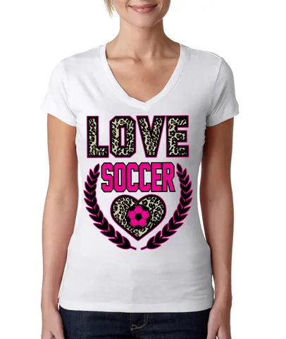 Love Soccer Leopard Womens Sporty V - ALLNTRENDSHOP - 1